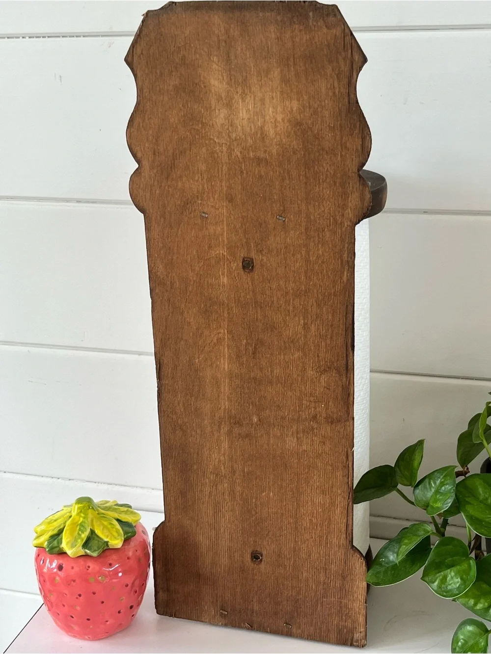 Vtg wood paper towel holder